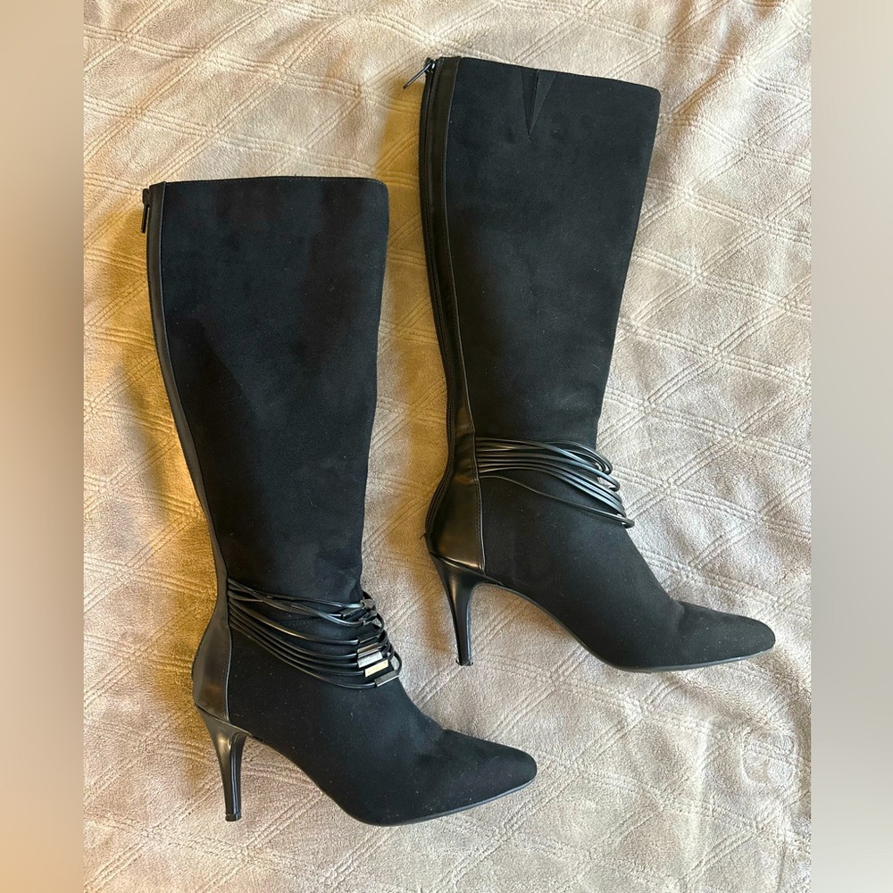 IMPO black calf high boots